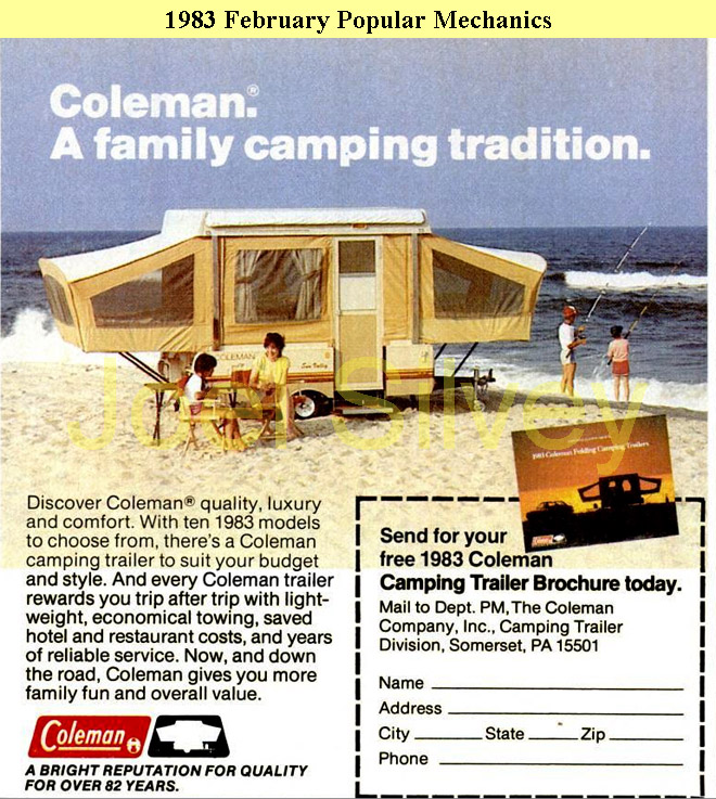 coleman pop up trailer models